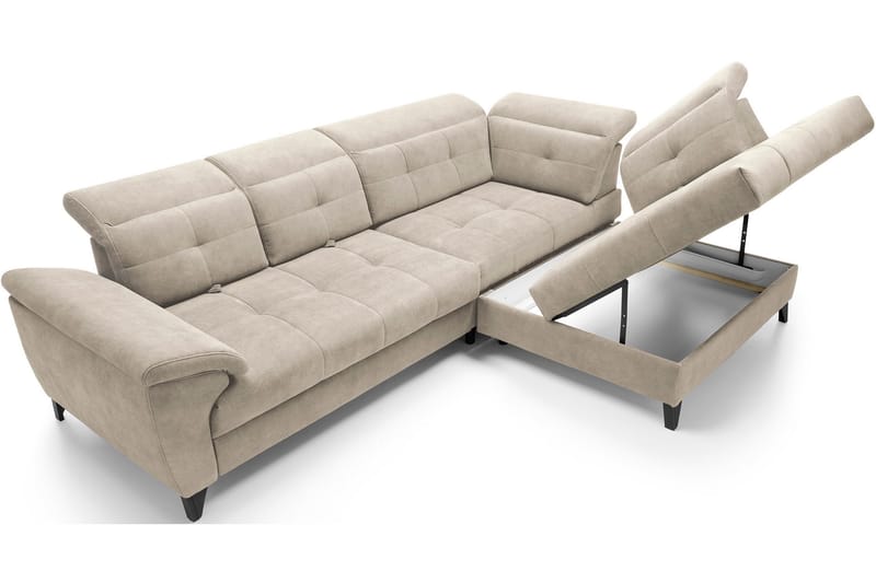 Inferne 5-seter Sofa med Sjeselong - Beige - Møbler - Sofaer - Sofa med sjeselong