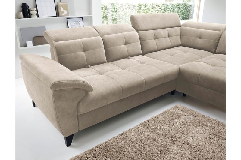 Inferne 5-seter Sofa med Sjeselong - Beige - Møbler - Sofaer - Sofa med sjeselong