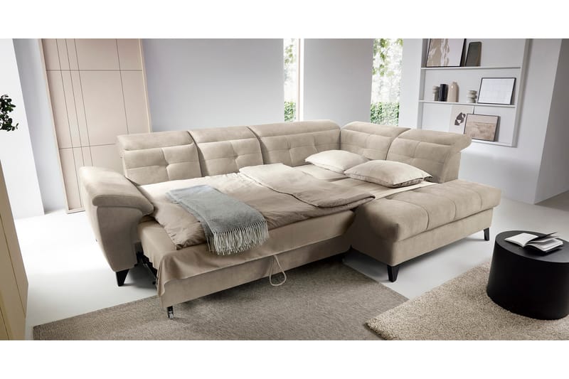 Inferne 5-seter Sofa med Sjeselong - Beige - Møbler - Sofaer - Sofa med sjeselong