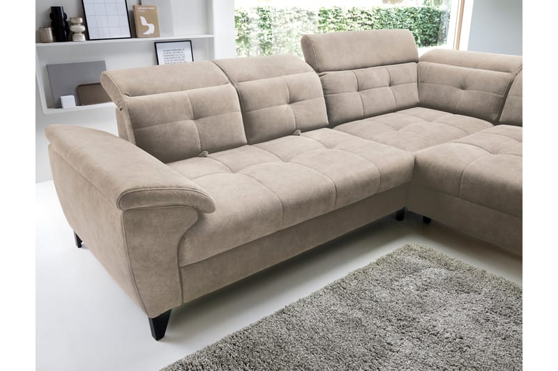 Inferne 5-seter Sofa med Sjeselong - Beige - Møbler - Sofaer - Sofa med sjeselong