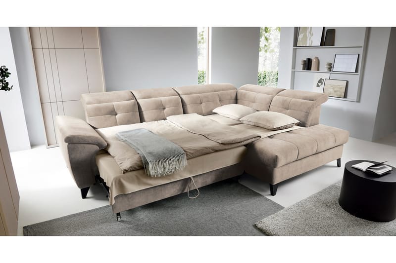 Inferne 5-seter Sofa med Sjeselong - Beige - Møbler - Sofaer - Sofa med sjeselong