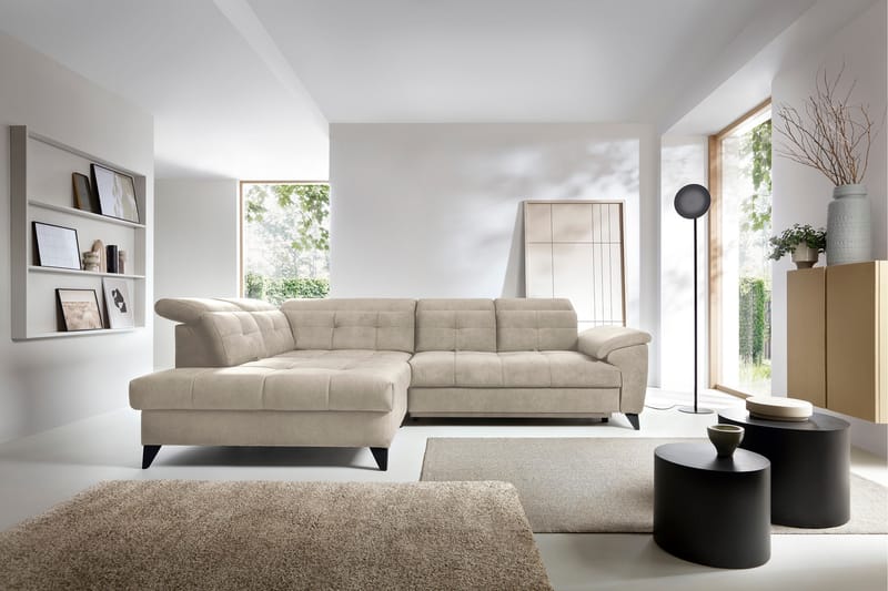 Inferne 5-seter Sofa med Sjeselong - Beige - Møbler - Sofaer - Sofa med sjeselong