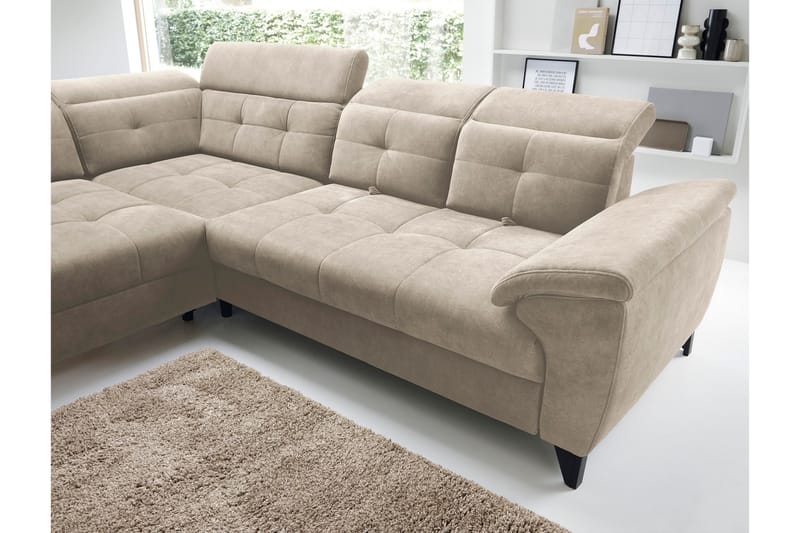 Inferne 5-seter Sofa med Sjeselong - Beige - Møbler - Sofaer - Sofa med sjeselong