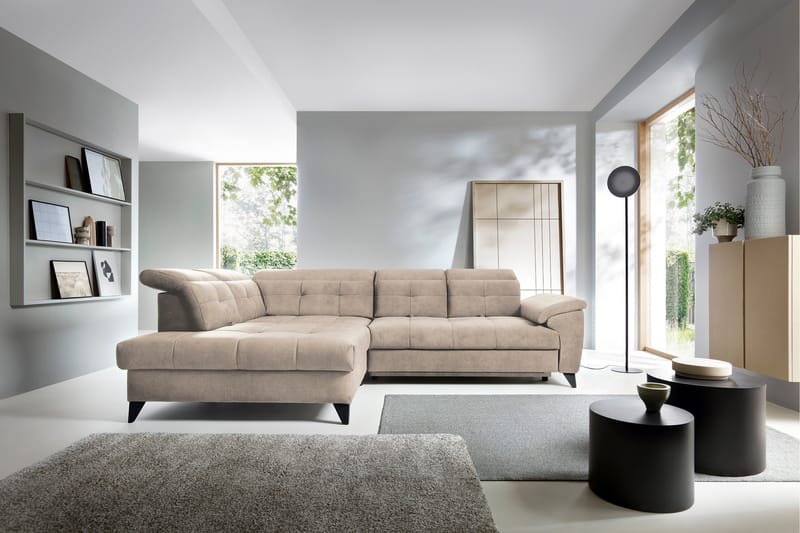 Inferne 5-seter Sofa med Sjeselong - Beige - Møbler - Sofaer - Sofa med sjeselong