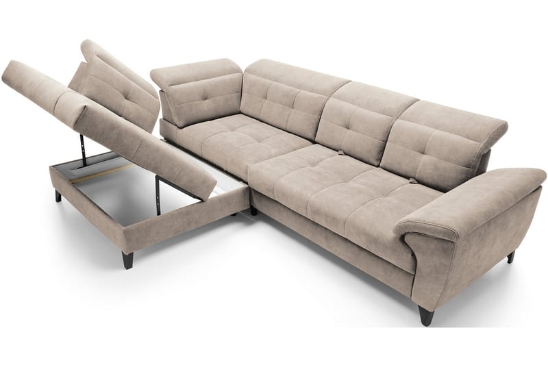 Inferne 5-seter Sofa med Sjeselong - Beige - Møbler - Sofaer - Sofa med sjeselong