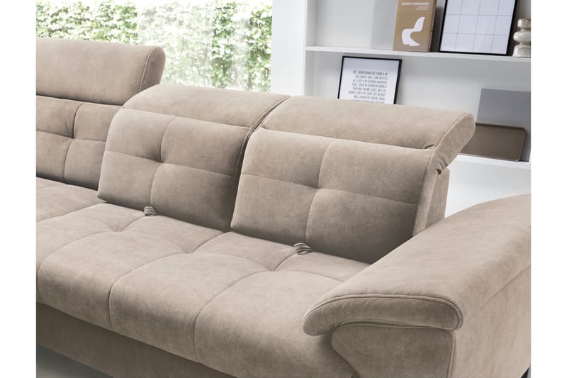 Inferne 5-seter Sofa med Sjeselong - Beige - Møbler - Sofaer - Sofa med sjeselong