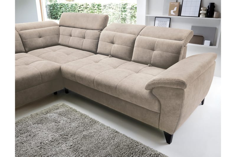 Inferne 5-seter Sofa med Sjeselong - Beige - Møbler - Sofaer - Sofa med sjeselong