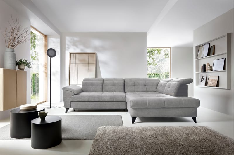 Inferne 5-seter Sofa med Sjeselong - Grå - Møbler - Sofaer - Sofa med sjeselong