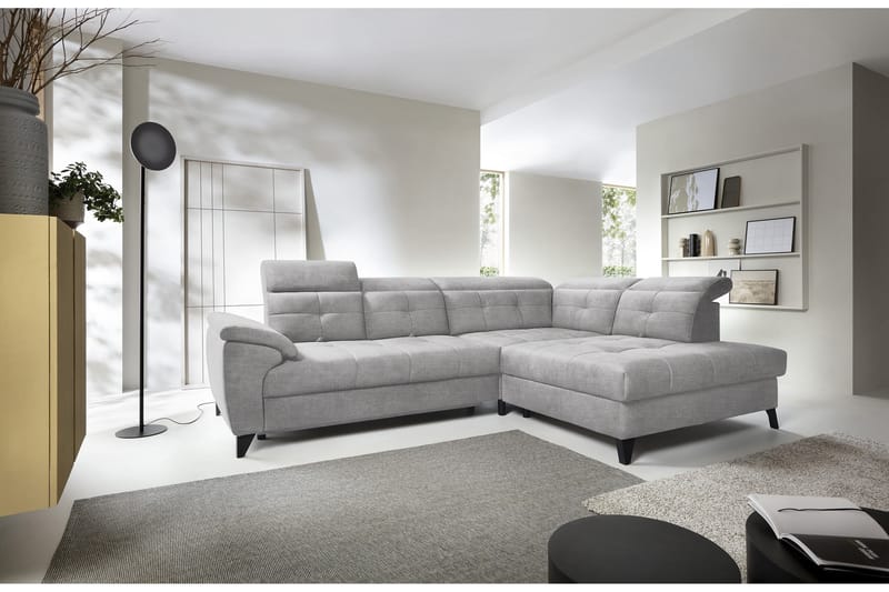 Inferne 5-seter Sofa med Sjeselong - Grå - Møbler - Sofaer - Sofa med sjeselong