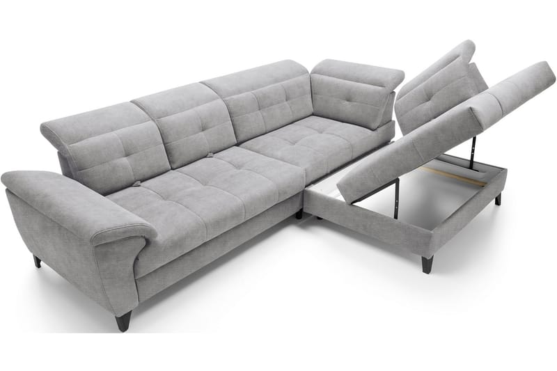 Inferne 5-seter Sofa med Sjeselong - Grå - Møbler - Sofaer - Sofa med sjeselong