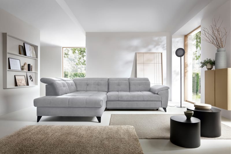 Inferne 5-seter Sofa med Sjeselong - Grå - Møbler - Sofaer - Sofa med sjeselong