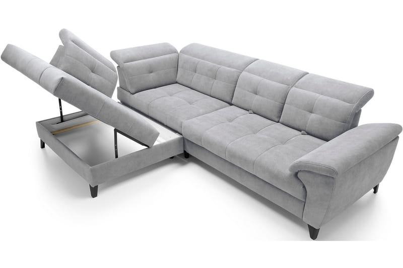 Inferne 5-seter Sofa med Sjeselong - Grå - Møbler - Sofaer - Sofa med sjeselong