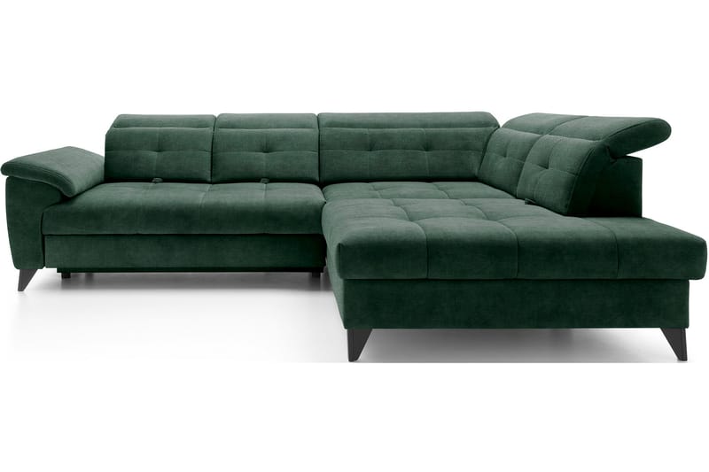 Inferne 5-seter Sofa med Sjeselong - Mørkegrønn - Møbler - Sofaer - Sofa med sjeselong