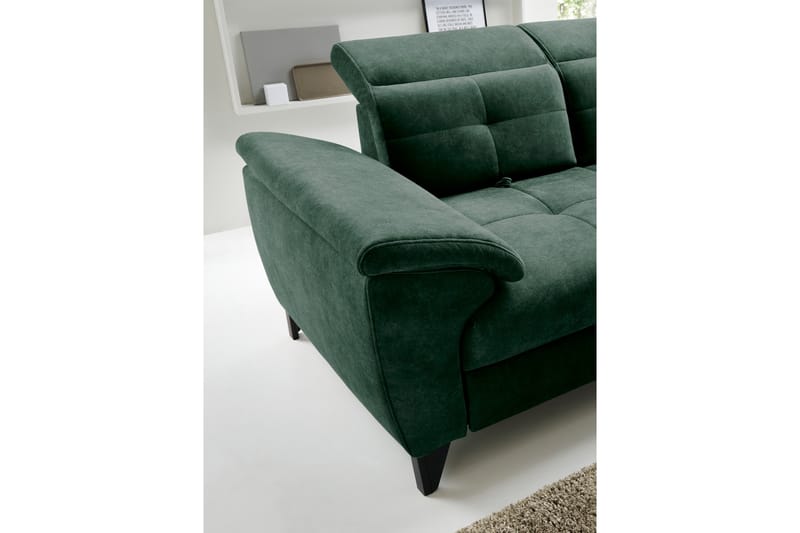 Inferne 5-seter Sofa med Sjeselong - Mørkegrønn - Møbler - Sofaer - Sofa med sjeselong