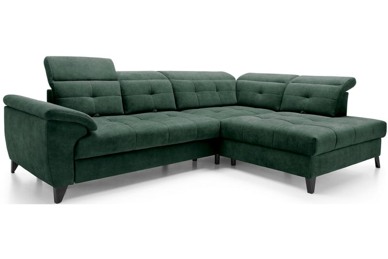 Inferne 5-seter Sofa med Sjeselong - Mørkegrønn - Møbler - Sofaer - Sofa med sjeselong