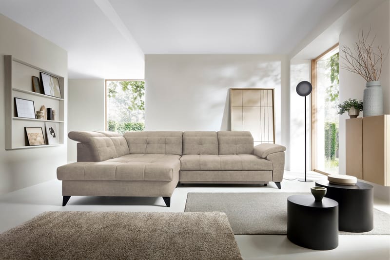 Inferne 5-seters Sofa med Sjeselong - Beige - Møbler - Sofaer - Sofa med sjeselong