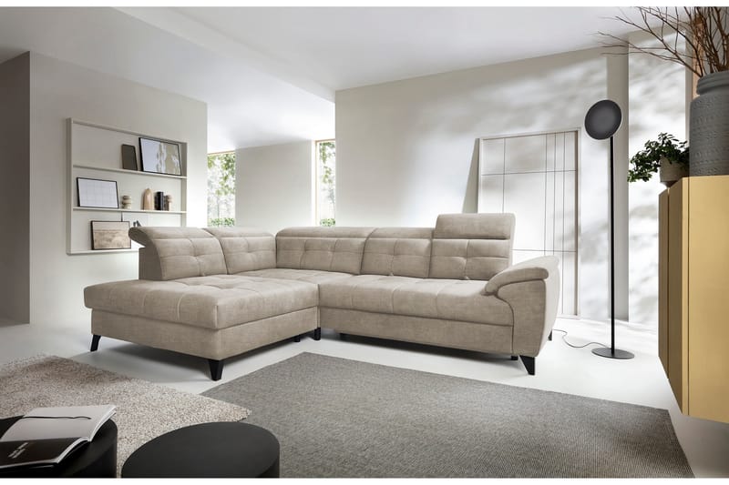 Inferne 5-seters Sofa med Sjeselong - Beige - Møbler - Sofaer - Sofa med sjeselong