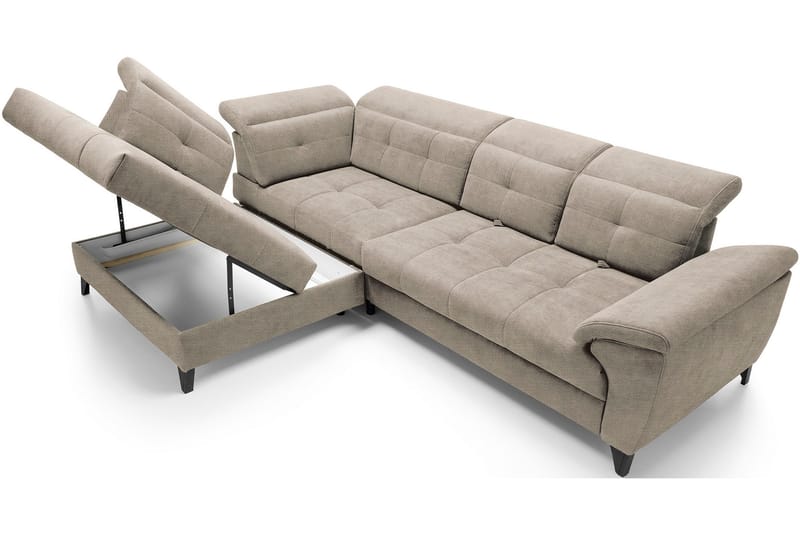 Inferne 5-seters Sofa med Sjeselong - Beige - Møbler - Sofaer - Sofa med sjeselong