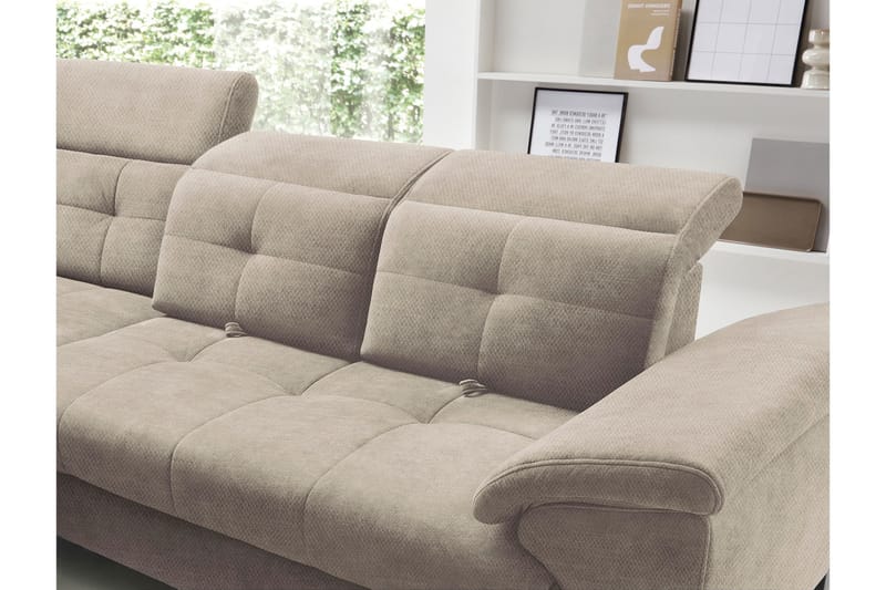 Inferne 5-seters Sofa med Sjeselong - Beige - Møbler - Sofaer - Sofa med sjeselong