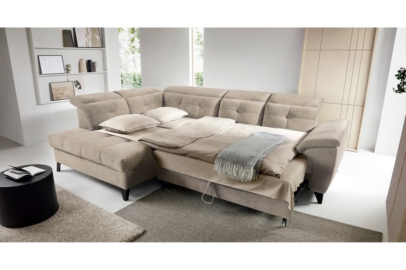 Inferne 5-seters Sofa med Sjeselong - Beige - Møbler - Sofaer - Sofa med sjeselong