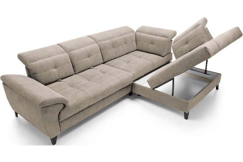 Inferne 5-seters Sofa med Sjeselong - Beige - Møbler - Sofaer - Sofa med sjeselong