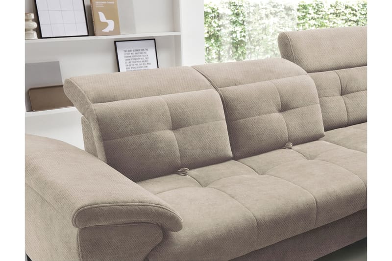 Inferne 5-seters Sofa med Sjeselong - Beige - Møbler - Sofaer - Sofa med sjeselong