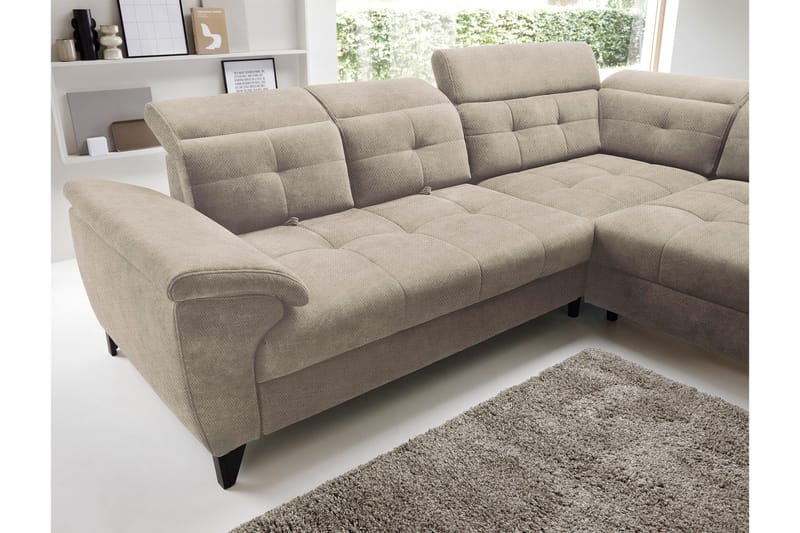 Inferne 5-seters Sofa med Sjeselong - Beige - Møbler - Sofaer - Sofa med sjeselong