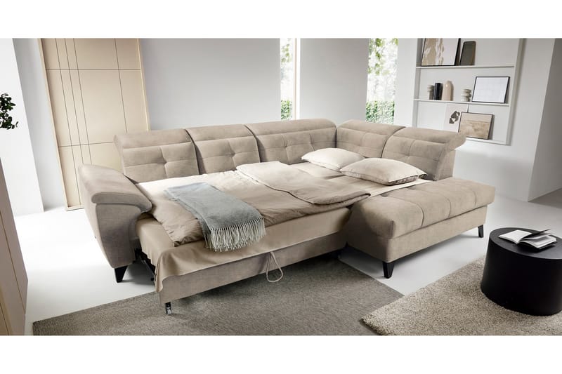 Inferne 5-seters Sofa med Sjeselong - Beige - Møbler - Sofaer - Sofa med sjeselong