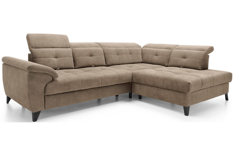 Inferne 5-seters Sofa med Sjeselong - Mørk beige - Møbler - Sofaer - Sofa med sjeselong