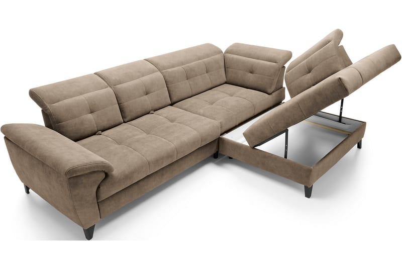 Inferne 5-seters Sofa med Sjeselong - Mørk beige - Møbler - Sofaer - Sofa med sjeselong