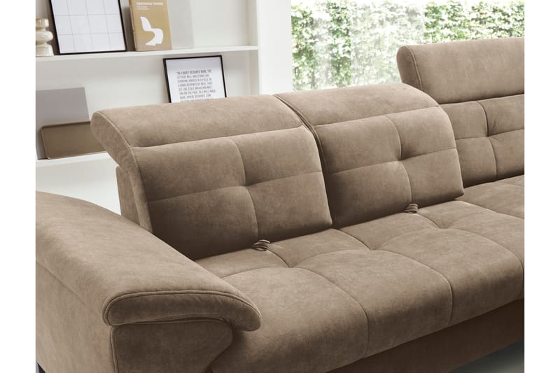 Inferne 5-seters Sofa med Sjeselong - Mørk beige - Møbler - Sofaer - Sofa med sjeselong