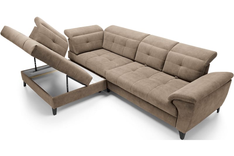 Inferne 5-seters Sofa med Sjeselong - Mørk beige - Møbler - Sofaer - Sofa med sjeselong