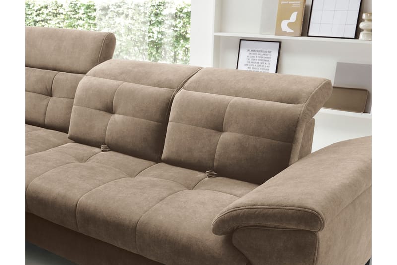 Inferne 5-seters Sofa med Sjeselong - Mørk beige - Møbler - Sofaer - Sofa med sjeselong