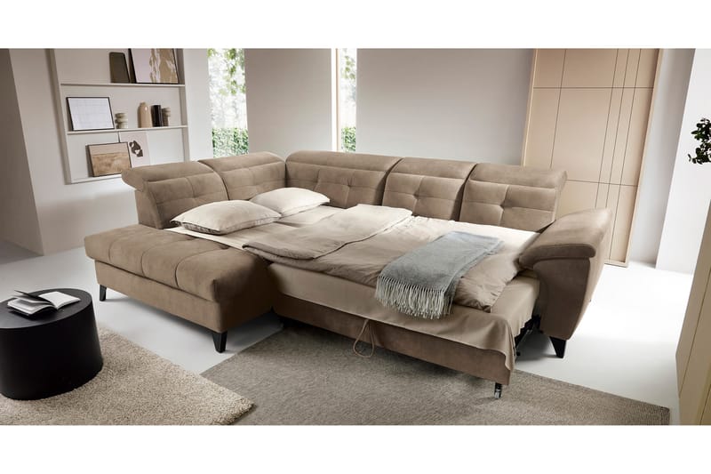 Inferne 5-seters Sofa med Sjeselong - Mørk beige - Møbler - Sofaer - Sofa med sjeselong