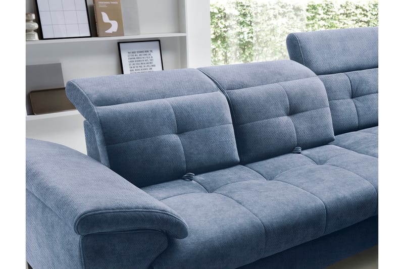 Inferne 5-seters Sofa med Sjeselong - Mørkeblå - Møbler - Sofaer - Sofa med sjeselong