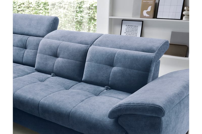 Inferne 5-seters Sofa med Sjeselong - Mørkeblå - Møbler - Sofaer - Sofa med sjeselong