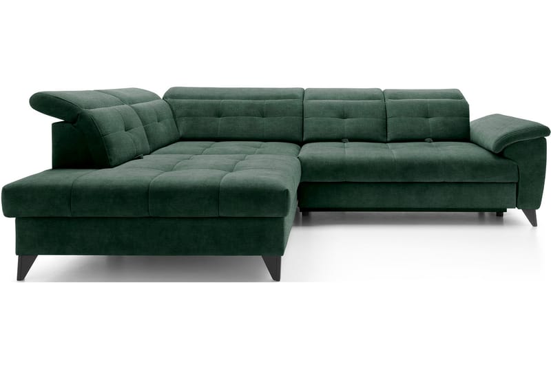 Inferne 5-seters Sofa med Sjeselong - Mørkegrønn - Møbler - Sofaer - Sofa med sjeselong