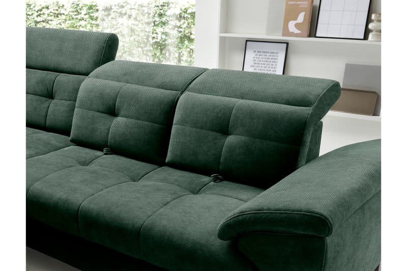 Inferne 5-seters Sofa med Sjeselong - Mørkegrønn - Møbler - Sofaer - Sofa med sjeselong