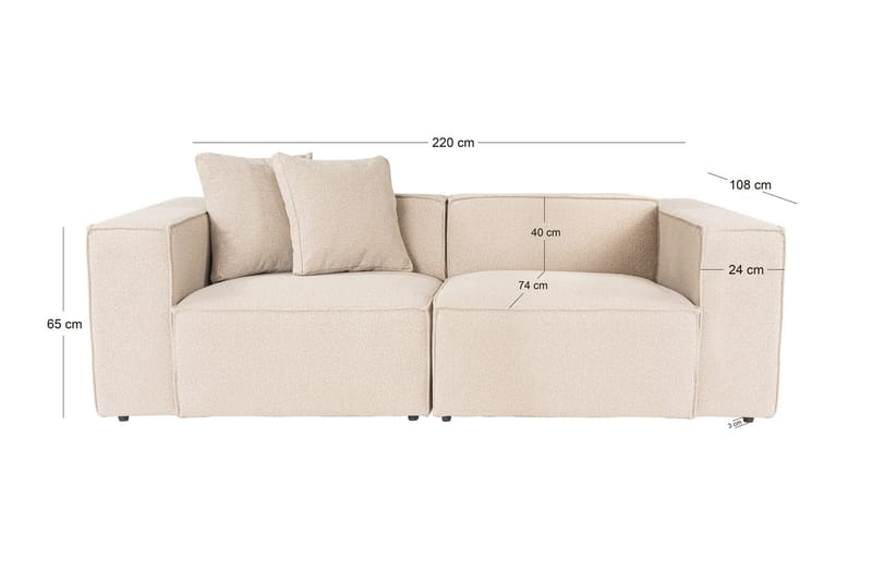 Kaolins Sofa 2-seter - Fersken - Møbler - Sofaer - 2 seter sofa