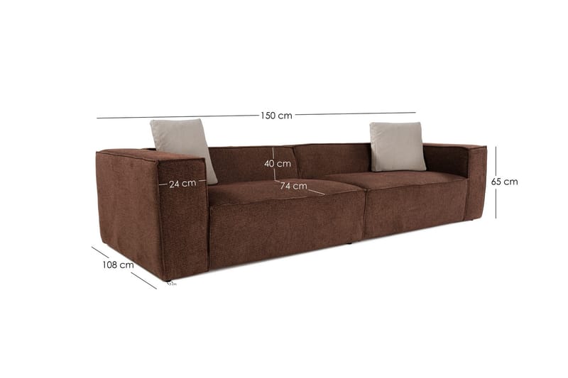 Kaolins Sofa 3-seter - Brun - Møbler - Sofaer - Sofa 3 seter