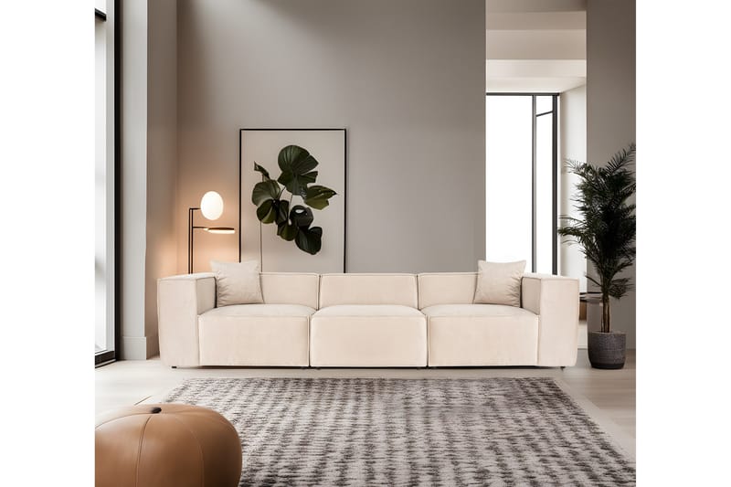 Kaolins Sofa 3-seter - Krem - Møbler - Sofaer - Sofa 3 seter