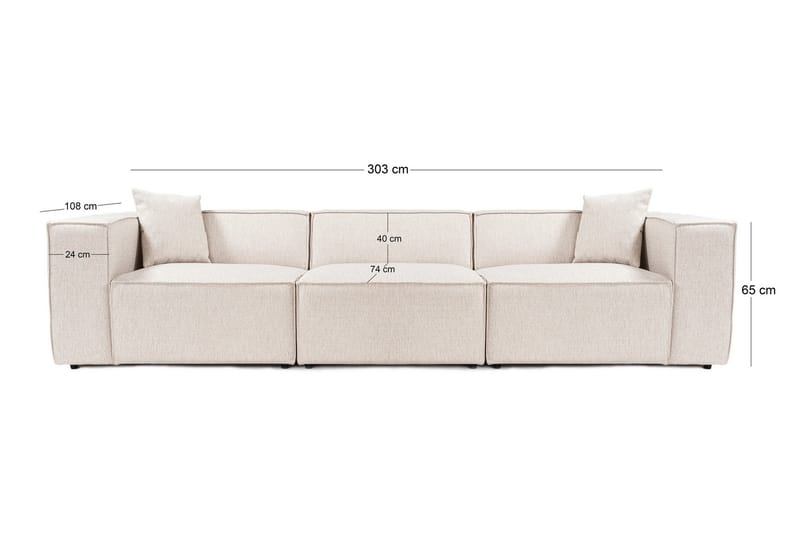 Kaolins Sofa 3-seter - Lys brun - Møbler - Sofaer - Sofa 3 seter