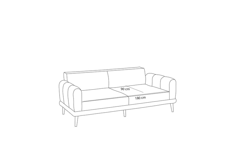 Khambalia 3-seters Sofa - Krem - Møbler - Sofaer - Sofa 3 seter