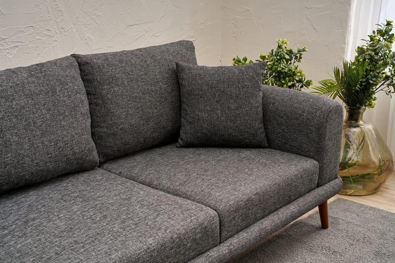 Khambalia 4-seters Sofa med Divan - Antrasitt - Møbler - Sofaer - Sofa med sjeselong