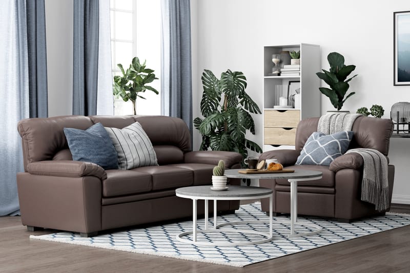 Lindby 3-seters Sofa Kunstlær - Brun - Møbler - Sofaer - Reclinersofaer - 3 seters kinosofa & reclinersofa