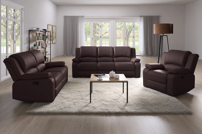 Norbo Reclinersofa 3-seter Kunstlær - Brun - Møbler - Sofaer - Reclinersofaer - 3 seters kinosofa & reclinersofa