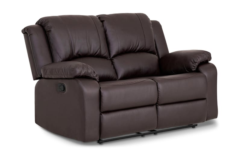 Norbo Liten Reclinersofa 2-seter Kunstskinn - Fällbar sofa - Kinosofa - Brun - Møbler - Sofaer - Reclinersofaer - 2 seters kinosofa & reclinersofa