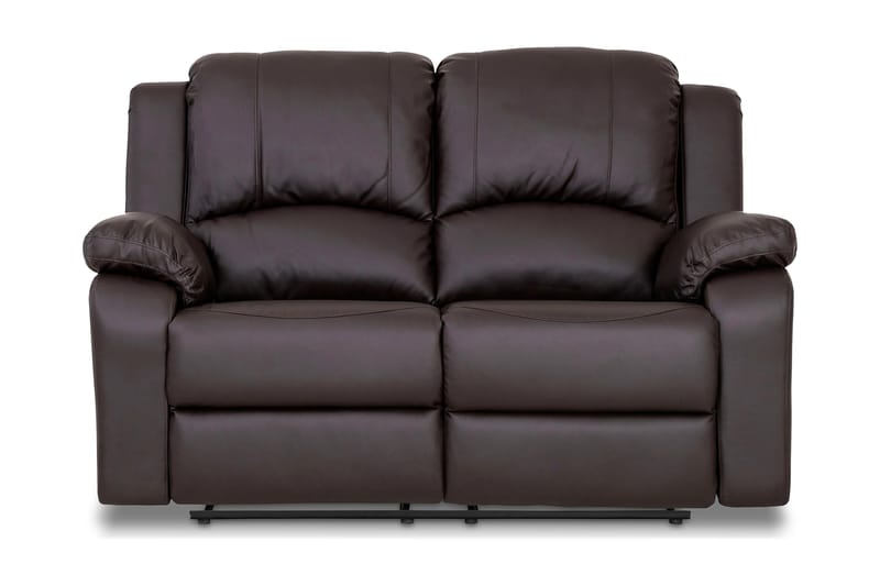 Norbo Liten Reclinersofa 2-seter Kunstskinn - Fällbar sofa - Kinosofa - Brun - Møbler - Sofaer - Reclinersofaer - 2 seters kinosofa & reclinersofa