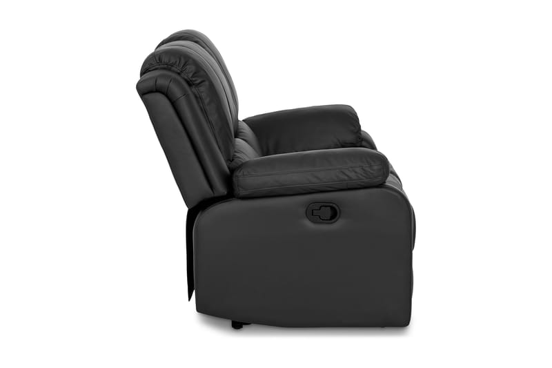 Norbo Liten Reclinersofa 2-seter Kunstskinn - Fällbar sofa - Kinosofa - Svart / Mørk - Møbler - Sofaer - Reclinersofaer - 2 seters kinosofa & reclinersofa