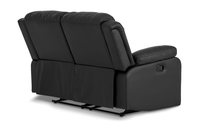 Norbo Liten Reclinersofa 2-seters Kunstlær - Svart / Mørk - Møbler - Sofaer - Reclinersofaer - 2 seters kinosofa & reclinersofa